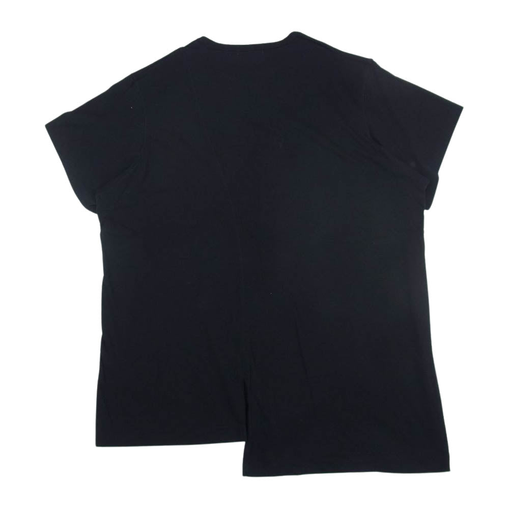 Yohji Yamamoto POUR HOMME ヨウジヤマモトプールオム 20SS HN-T32-883 アシンメトリー 切替 半袖Tシャツ カットソー ブラック系 3【中古】