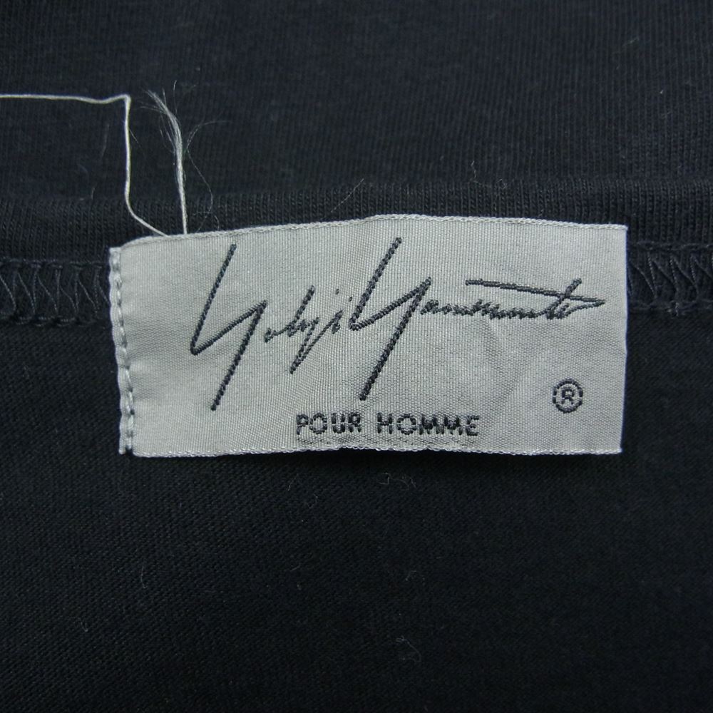 Yohji Yamamoto POUR HOMME ヨウジヤマモトプールオム 20SS HN-T32-883 アシンメトリー 切替 半袖Tシャツ カットソー ブラック系 3【中古】