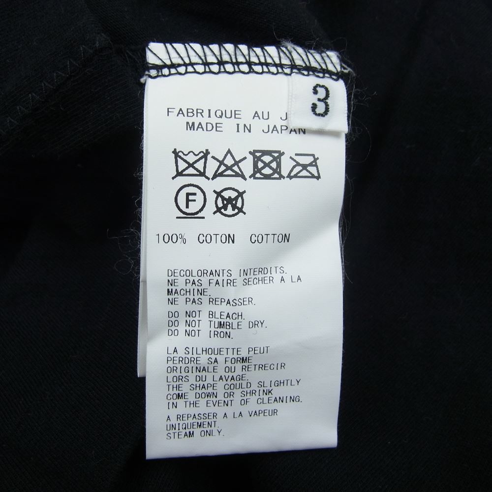 Yohji Yamamoto POUR HOMME ヨウジヤマモトプールオム 20SS HN-T32-883 アシンメトリー 切替 半袖Tシャツ カットソー ブラック系 3【中古】
