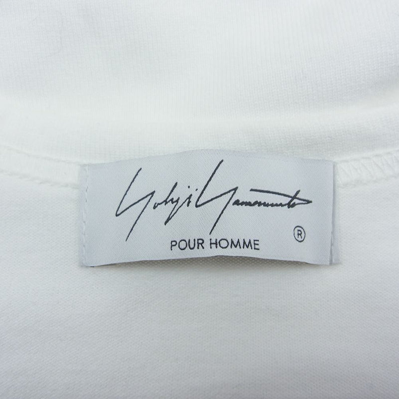 Yohji Yamamoto POUR HOMME ヨウジヤマモトプールオム 22AW HE-T02-071 LTIMA SILICON SOFTENED CREW NECK オーバーサイズ 半袖カットソー Tシャツ ホワイト系 3【中古】