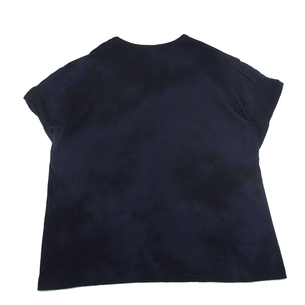 Yohji Yamamoto POUR HOMME ヨウジヤマモトプールオム 20SS HN-T06-076 籠染め メッセージ顔料プリント 丸首半袖 カットソー Tシャツ ネイビー系 3【中古】