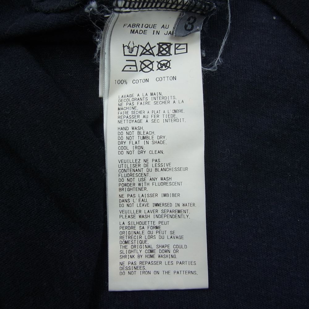 Yohji Yamamoto POUR HOMME ヨウジヤマモトプールオム 20SS HN-T06-076 籠染め メッセージ顔料プリント 丸首半袖 カットソー Tシャツ ネイビー系 3【中古】