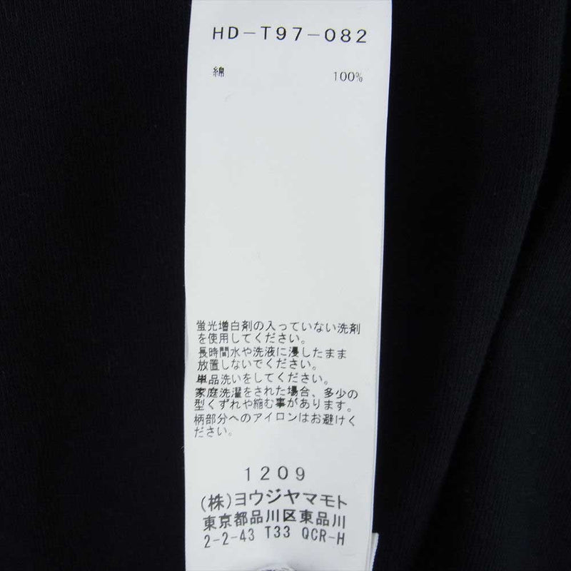 Yohji Yamamoto POUR HOMME ヨウジヤマモトプールオム 21SS HD-T97-082 NEW ERA PT TEE NO FUTURE バックプリント 半袖Tシャツ ブラック系 XL【中古】