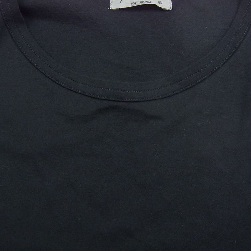 Yohji Yamamoto POUR HOMME ヨウジヤマモトプールオム 20SS HN-T11-077 ディオラマ スムース チャイナ ボタン ラウンド ネック 半袖  TEE Tシャツ ブラック系 3【中古】