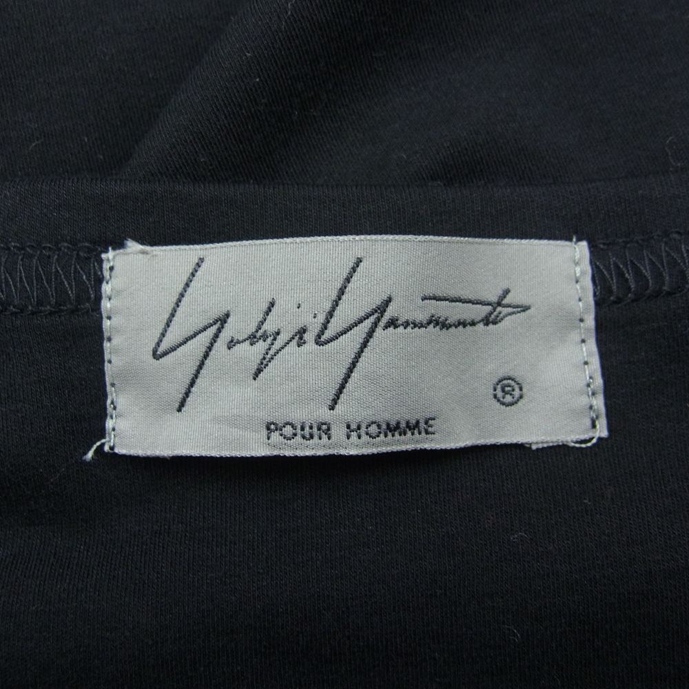 Yohji Yamamoto POUR HOMME ヨウジヤマモトプールオム 20SS HN-T11-077 ディオラマ スムース チャイナ ボタン ラウンド ネック 半袖  TEE Tシャツ ブラック系 3【中古】