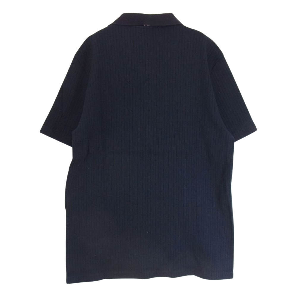 トム ブラウン 23SS  MJP116A 07063 415 国内正規品 ネイビー コットン リブ ショート スリーブ ポロ 半袖 シャツ ネイビー系 4【中古】