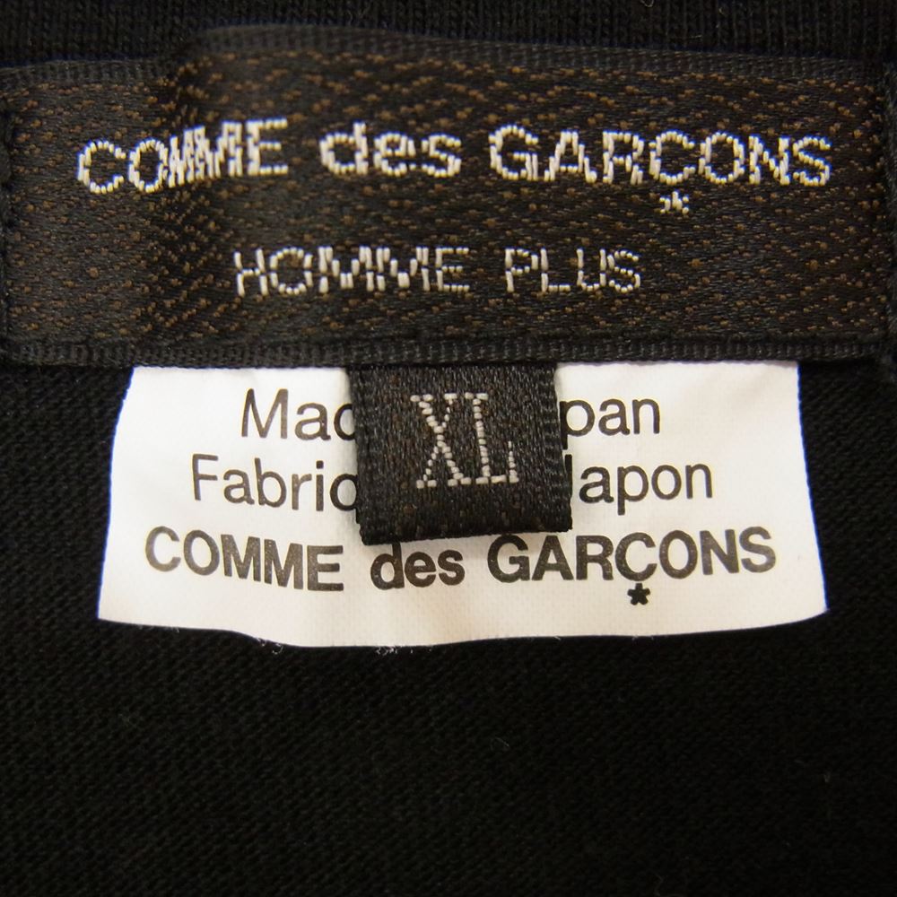 COMME des GARCONS HOMME PLUS コムデギャルソンオムプリュス 21SS PG-T019 サイドジップ 半袖 カットソー Tシャツ ブラック系 XL【中古】