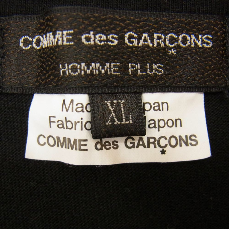 COMME des GARCONS HOMME PLUS コムデギャルソンオムプリュス 21SS PG-T019 サイドジップ 半袖 カットソー  Tシャツ ブラック系 XL【中古】