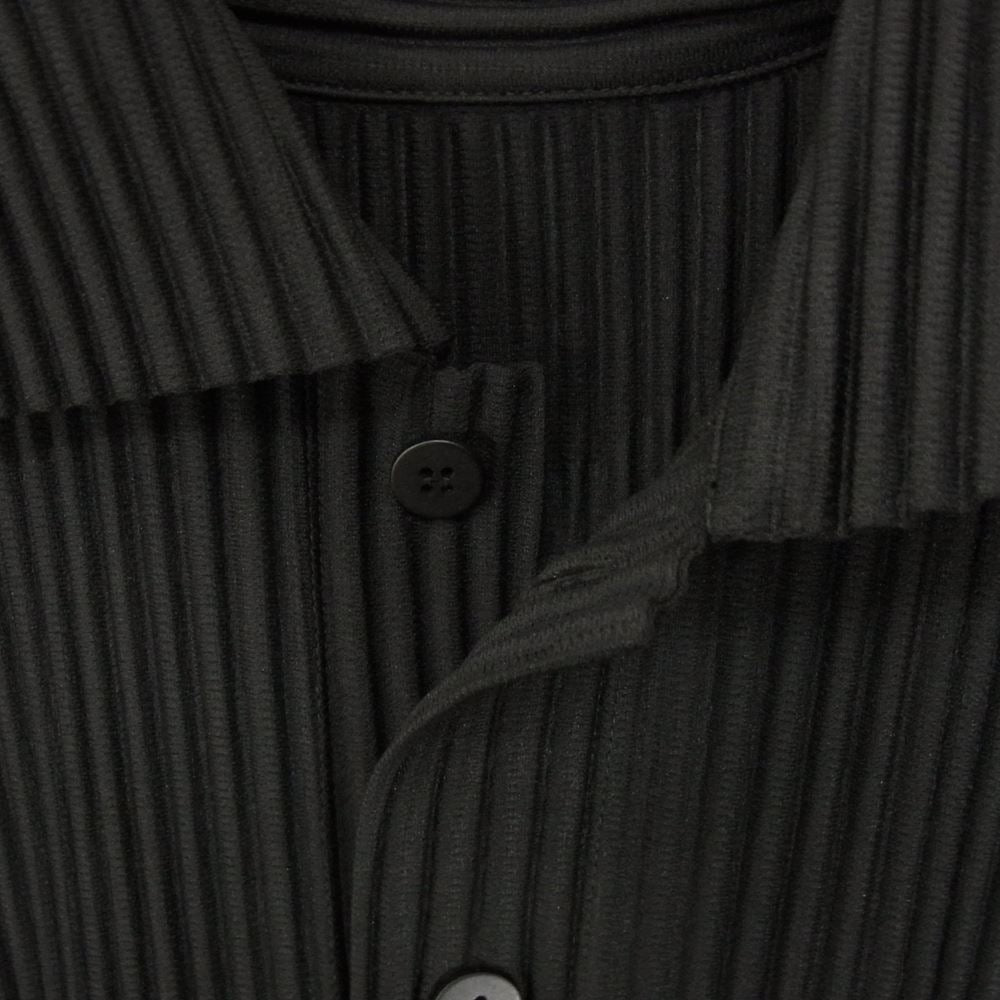 HOMME PLISSE ISSEY MIYAKE オム プリッセ イッセイミヤケ 20ss HP01JM126 プリーツ加工 半袖 プルオーバー ポロ シャツ ブラック系 3【中古】