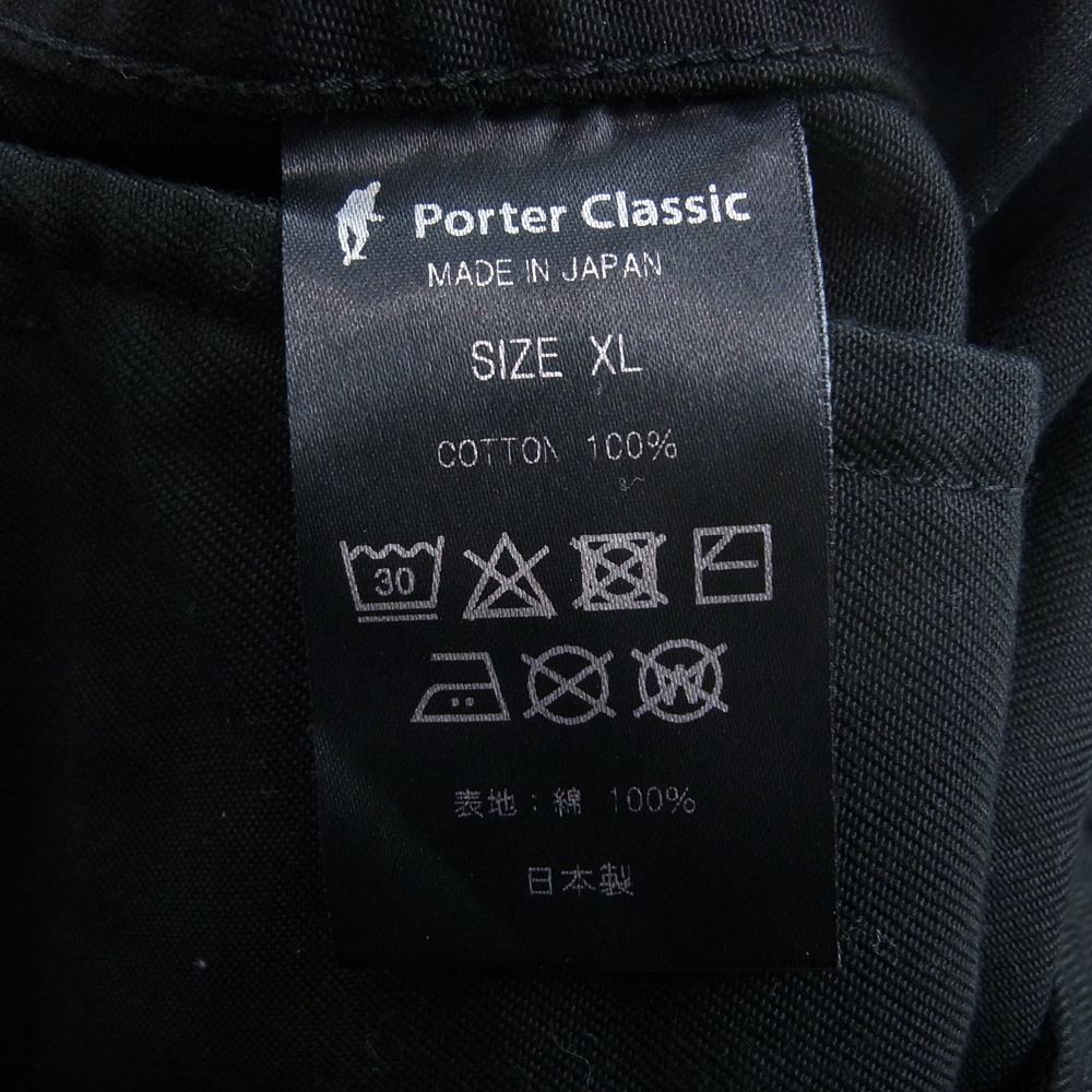 PORTER CLASSIC ポータークラシック Bing Chinos ビング ワイド テーパード チノ パンツ ブラック系 XL【美品】【中古】
