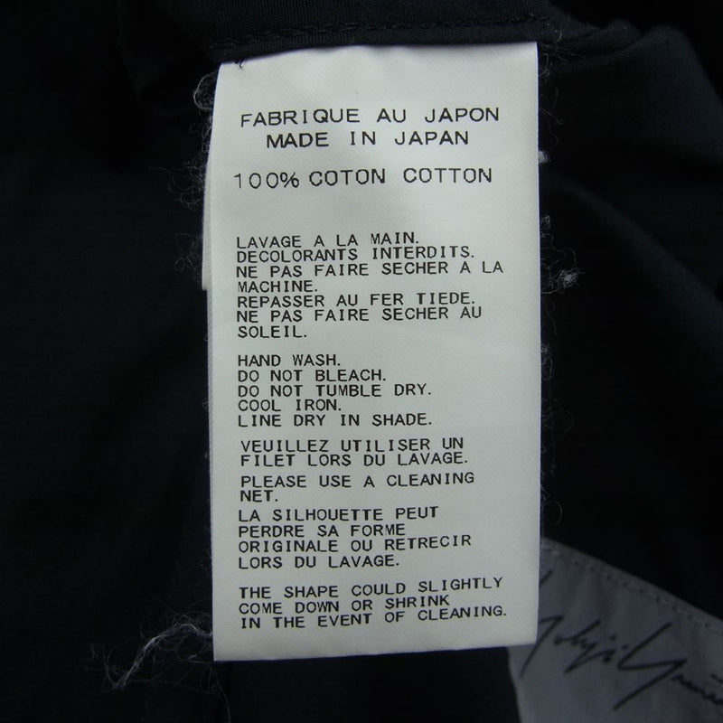 Yohji Yamamoto POUR HOMME ヨウジヤマモトプールオム 16SS HO-B27-037 裁ち切り タックデザイン ロング シャツ ブラック系【中古】