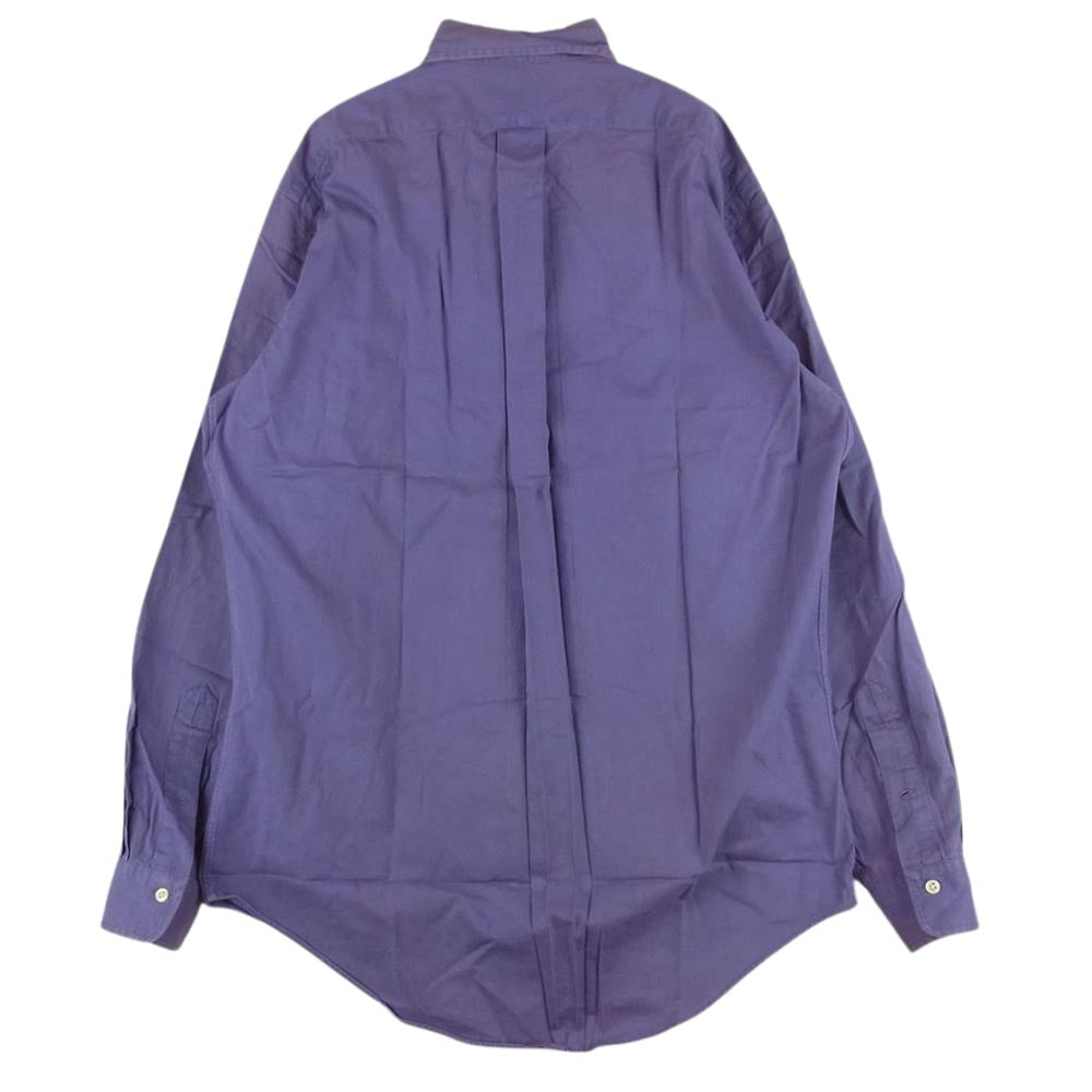 POLO RALPH LAUREN ポロ・ラルフローレン 90s コットン 長袖 ボタンダウン シャツ パープル系 S【中古】