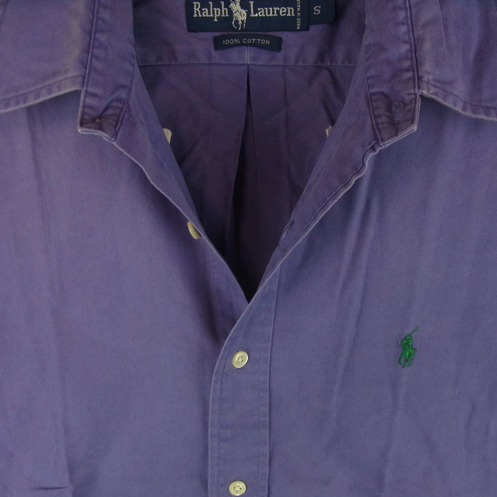 POLO RALPH LAUREN ポロ・ラルフローレン 90s コットン 長袖 ボタンダウン シャツ パープル系 S【中古】