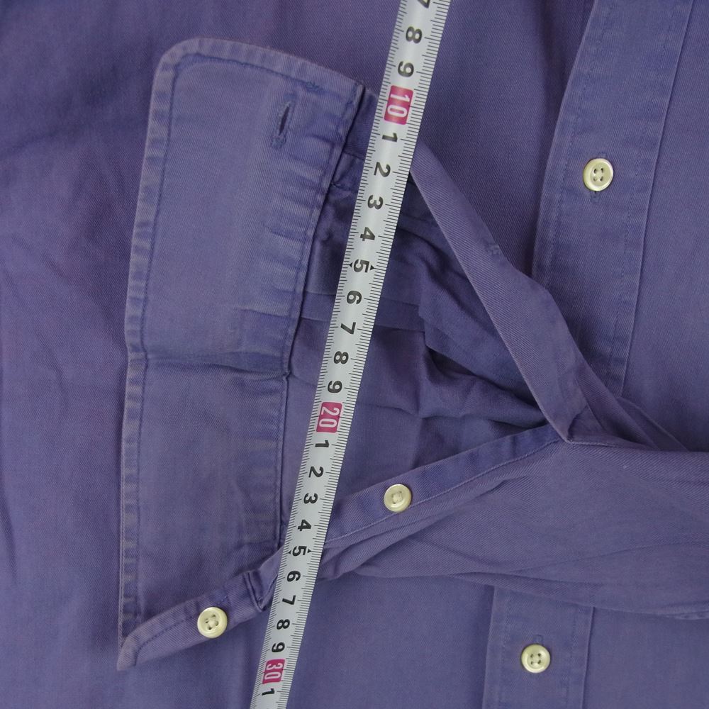 POLO RALPH LAUREN ポロ・ラルフローレン 90s コットン 長袖 ボタンダウン シャツ パープル系 S【中古】
