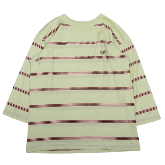 TENDERLOIN テンダーロイン ワッペン付 7分丈 ボーダー フットボール シャツ  イエロー系 L【中古】