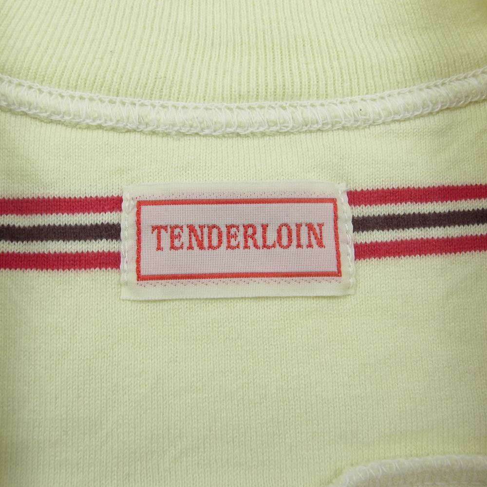 TENDERLOIN テンダーロイン ワッペン付 7分丈 ボーダー フットボール シャツ  イエロー系 L【中古】