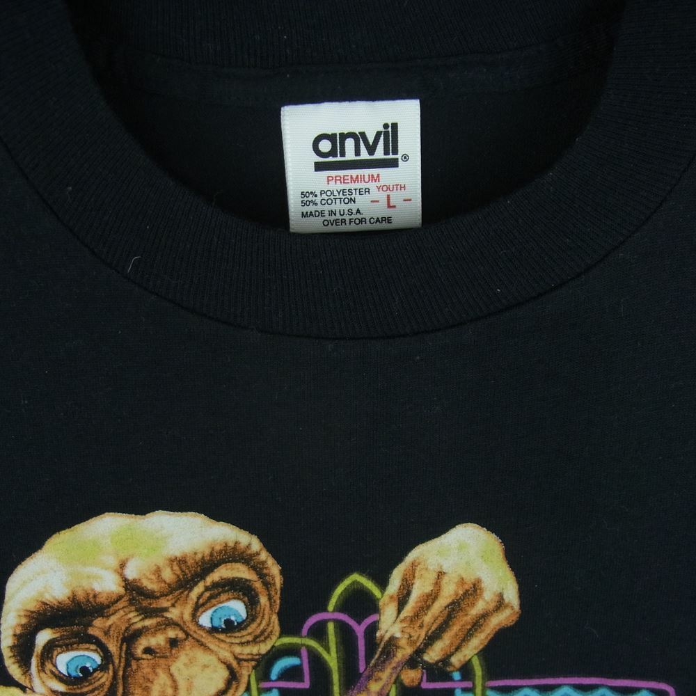 ヴィンテージ 90s anvil 黒バータグ E.T. Universal Studios Florida ユニバーサルスタジオ フロリダ 半袖 Tシャツ ブラック系 YOUTH L【中古】
