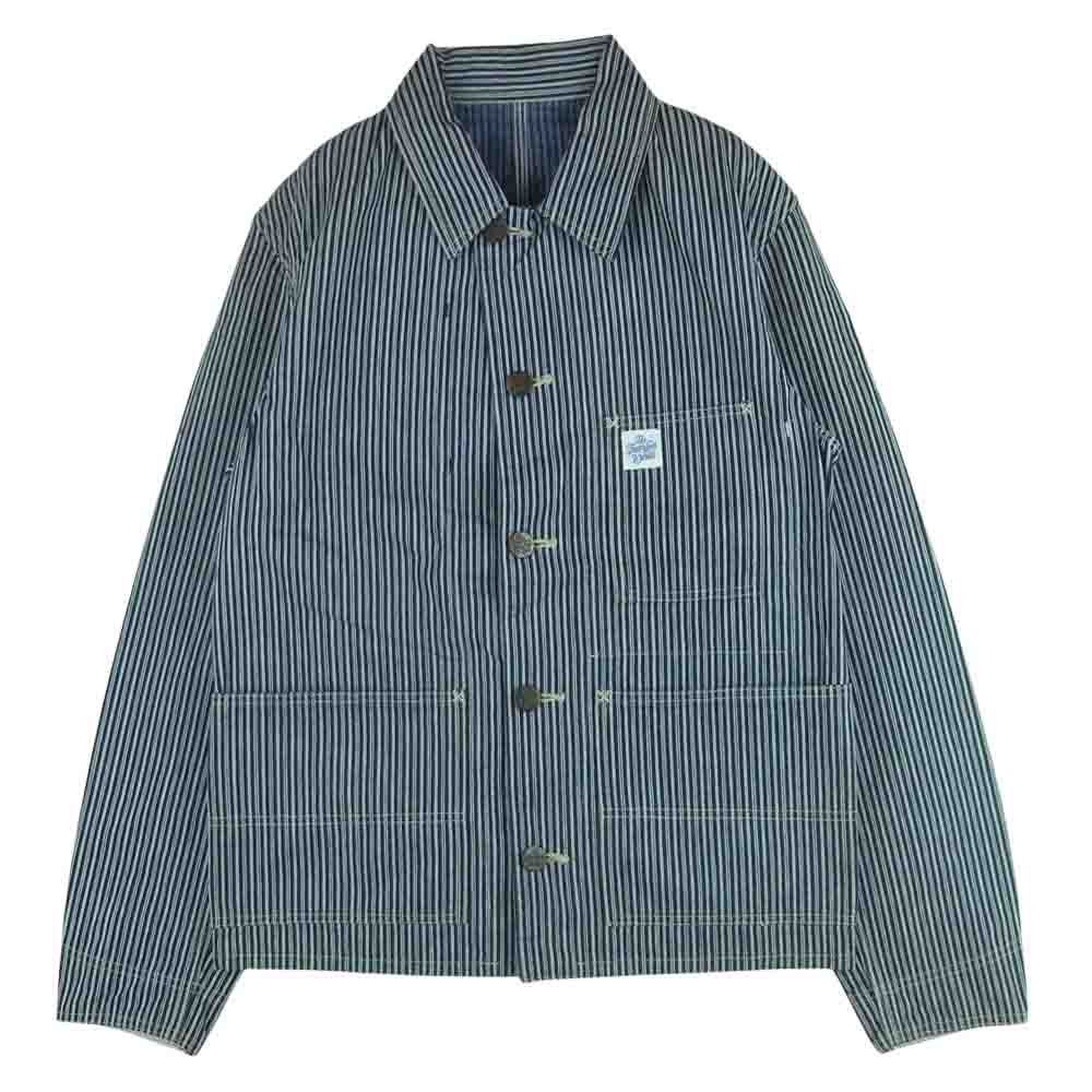 TENDERLOIN テンダーロイン T-COVERALL ヒッコリー カバーオール ジャケット インディゴブルー系 オフホワイト系 XS【中古】