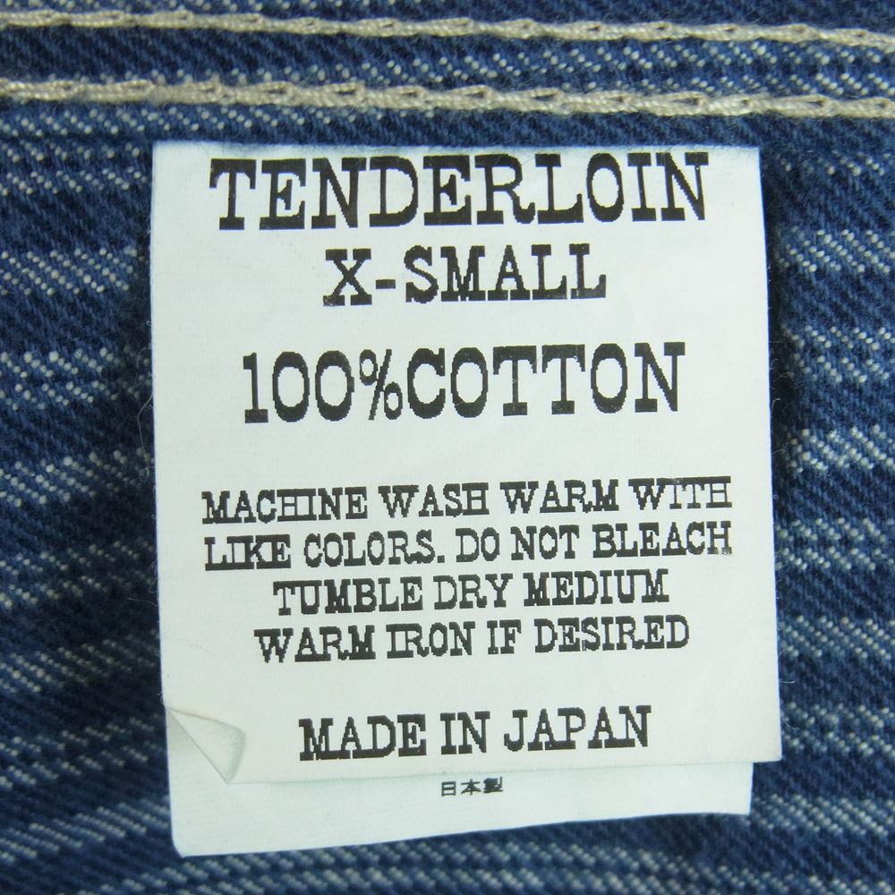 TENDERLOIN テンダーロイン T-COVERALL ヒッコリー カバーオール ジャケット インディゴブルー系 オフホワイト系 XS【中古】