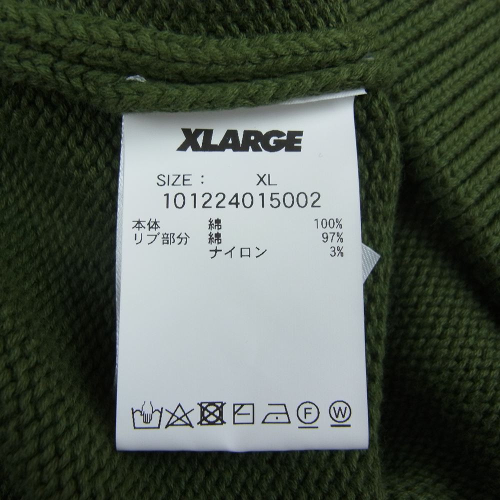 エクストララージ SWEATER ロゴ刺繍 ニット セーター カーキ系 XL【中古】