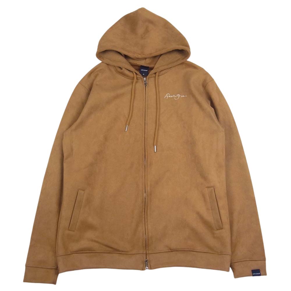 アップルバム Synthetic Suede Zip Parka シンセティックスウェード ジップアップ パーカー ライトブラウン系 XL【中古】