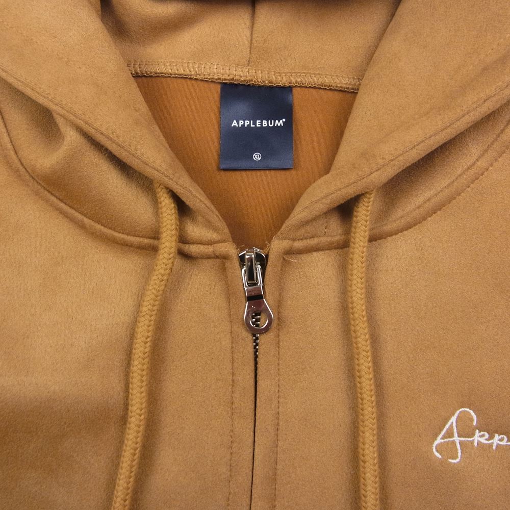 アップルバム Synthetic Suede Zip Parka シンセティックスウェード ジップアップ パーカー ライトブラウン系 XL【中古】
