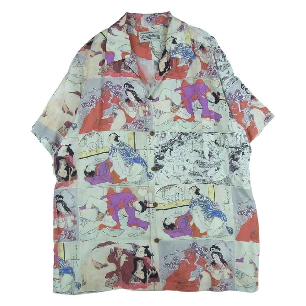 WACKO MARIA ワコマリア HAWAIIAN SHIRT S/S 春画 レーヨン アロハ 半袖 シャツ 日本製 マルチカラー系 L【中古】