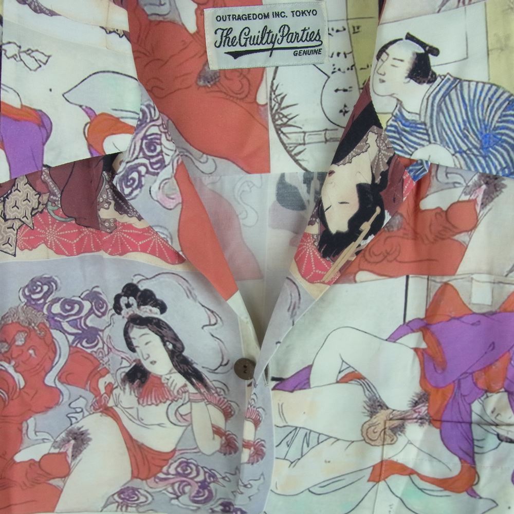 WACKO MARIA ワコマリア HAWAIIAN SHIRT S/S 春画 レーヨン アロハ 半袖 シャツ 日本製 マルチカラー系 L【中古】