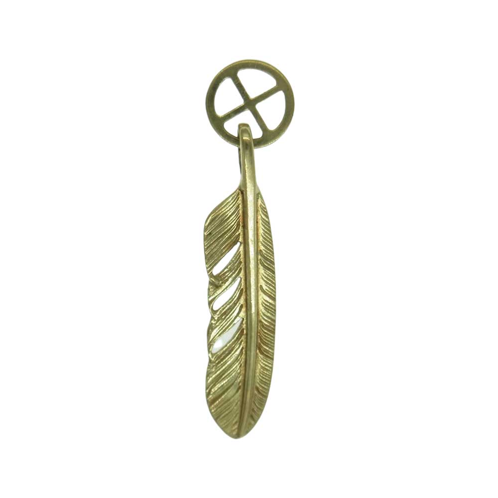 WINGROCK ウィングロック 全金 18K ホイール フェザー 左向き ペンダント トップ ゴールド系【中古】