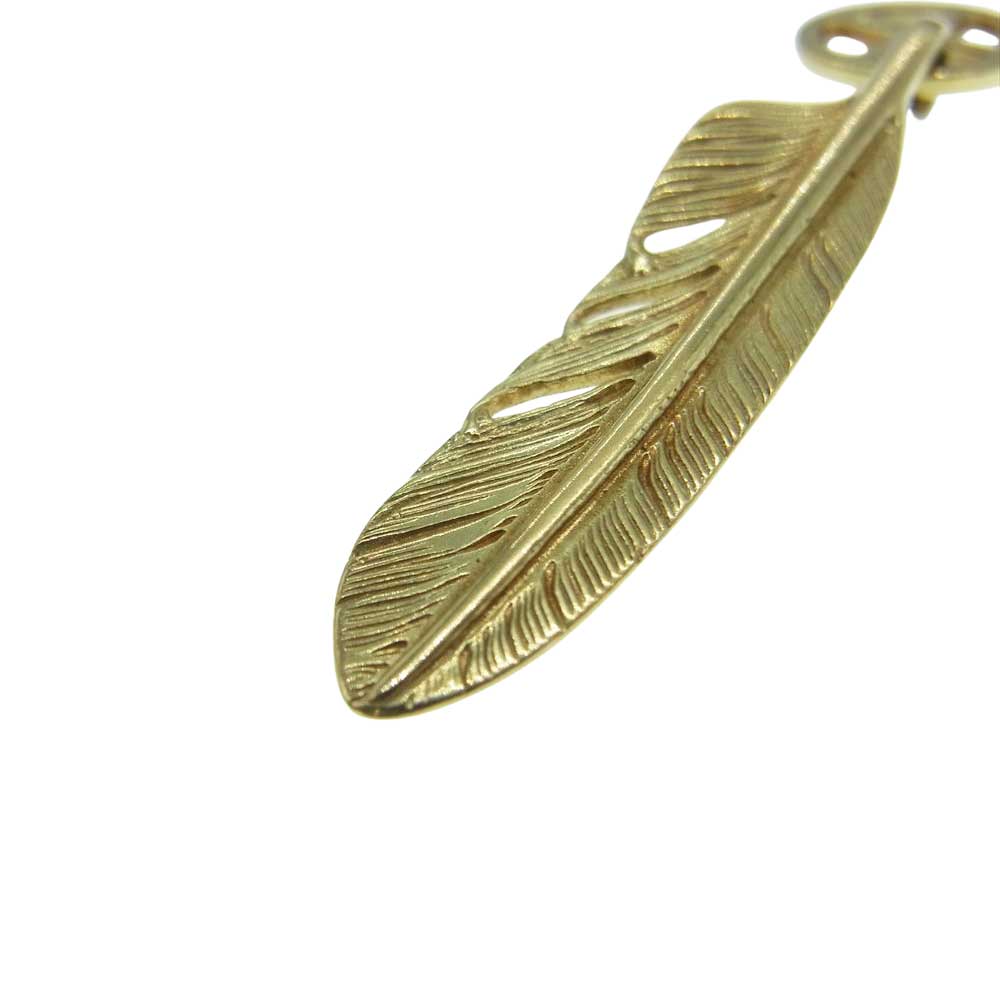 WINGROCK ウィングロック 全金 18K ホイール フェザー 左向き ペンダント トップ ゴールド系【中古】