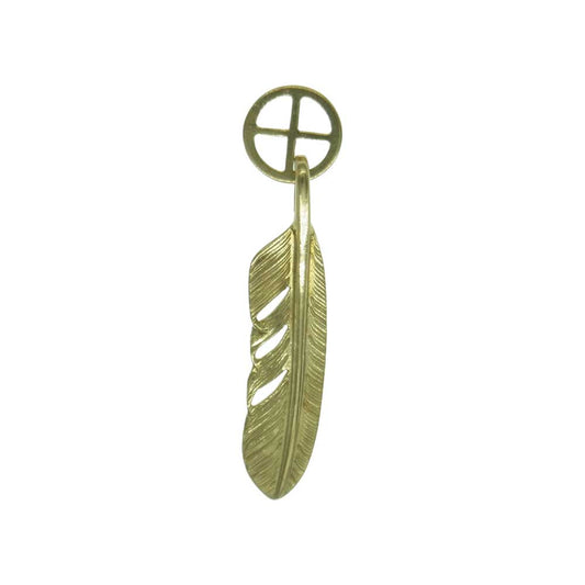 WINGROCK ウィングロック 全金 18K ホイール フェザー 左向き ペンダント トップ ゴールド系【中古】