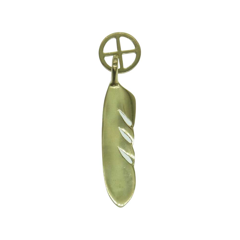 WINGROCK ウィングロック 全金 18K ホイール フェザー 左向き ペンダント トップ ゴールド系【中古】