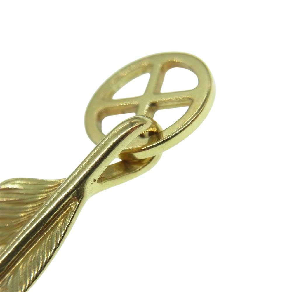 WINGROCK ウィングロック 全金 18K ホイール フェザー 左向き ペンダント トップ ゴールド系【中古】