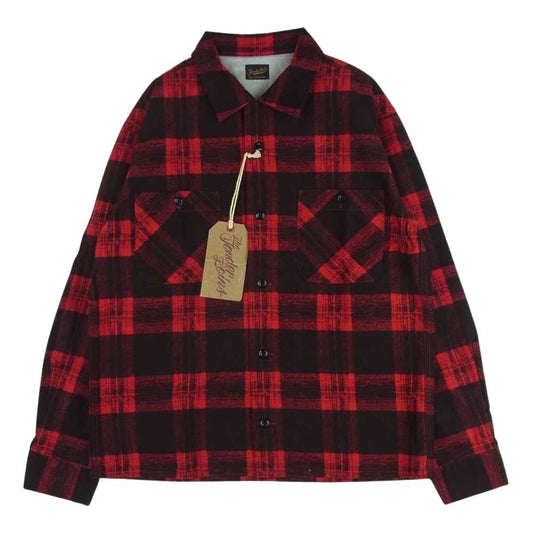 TENDERLOIN テンダーロイン T-PRINT FLANNEL CHECK SHT RED プリント フランネル チェック 長袖 シャツ レッド系 ブラック系【美品】【中古】