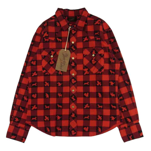 TENDERLOIN テンダーロイン 本店限定 T-PRINT FLANNEL SHT ウィンチェスター フランネル チェック 長袖 シャツ レッド系 ブラック系 S【中古】