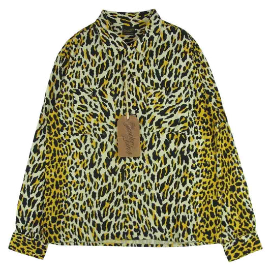 TENDERLOIN テンダーロイン T-PRINT FLANNEL SHT A LEOPARD プリント フランネル レオパード 長袖 シャツ イエロー系 ベージュ系 S【美品】【中古】