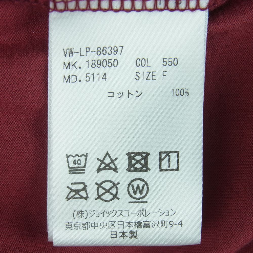 Vivienne WestwoodMAN ヴィヴィアンウエストウッドマン VW-LP-86397 オーブ ORB 刺繍 ラビット プリント オーバーサイズ Tシャツ ワインレッド系 550 F【中古】