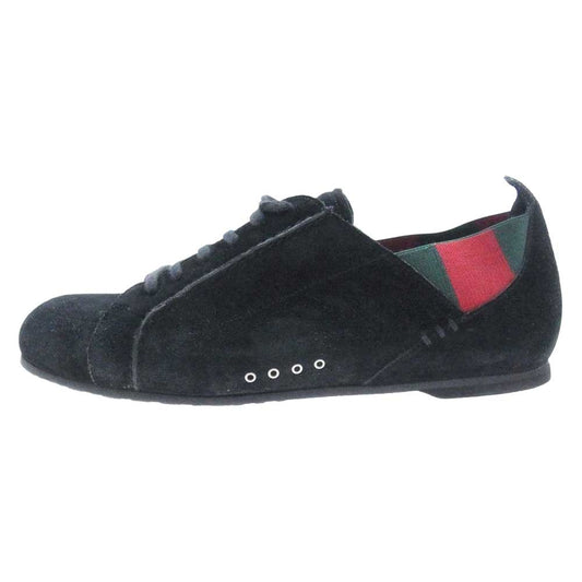 GUCCI グッチ 170566 シェリーライン スエード スニーカー ブラック系 6.5【中古】