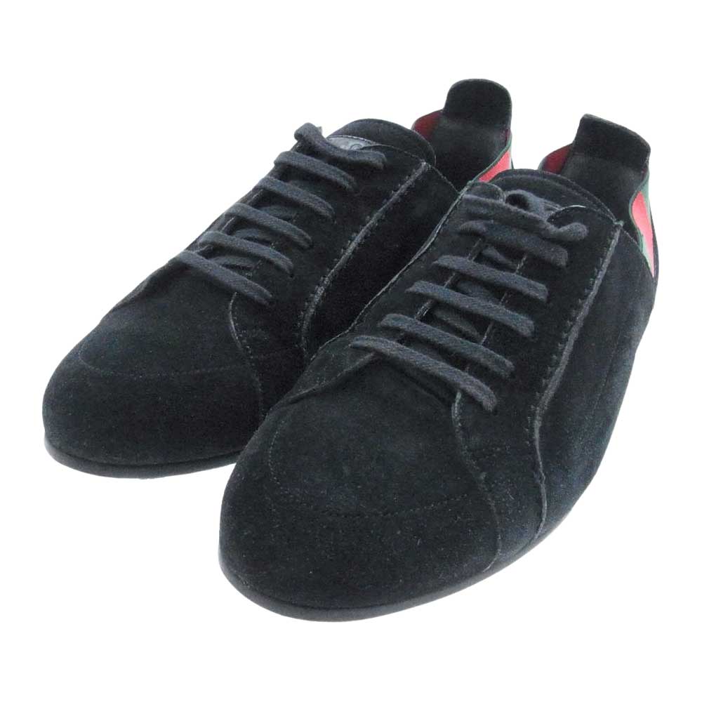 GUCCI グッチ 170566 シェリーライン スエード スニーカー ブラック系 6.5【中古】