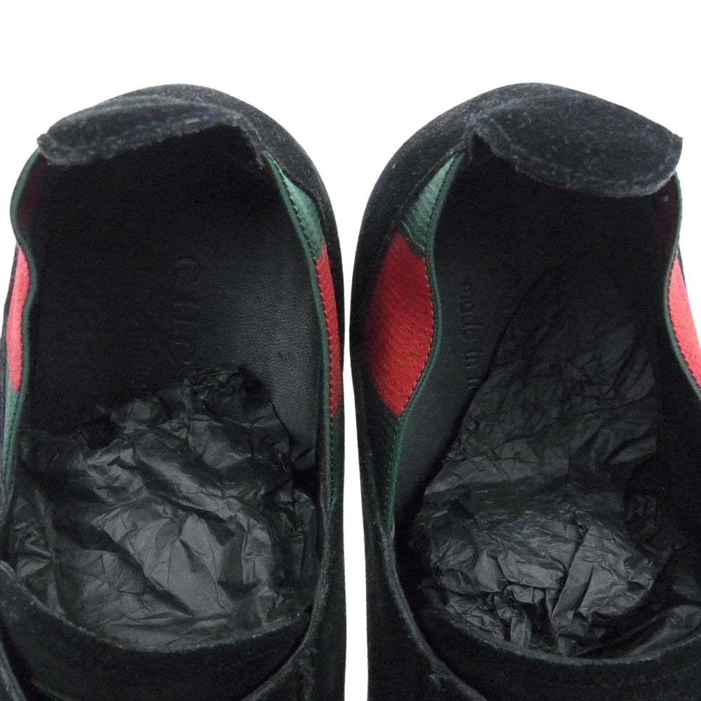 GUCCI グッチ 170566 シェリーライン スエード スニーカー ブラック系 6.5【中古】