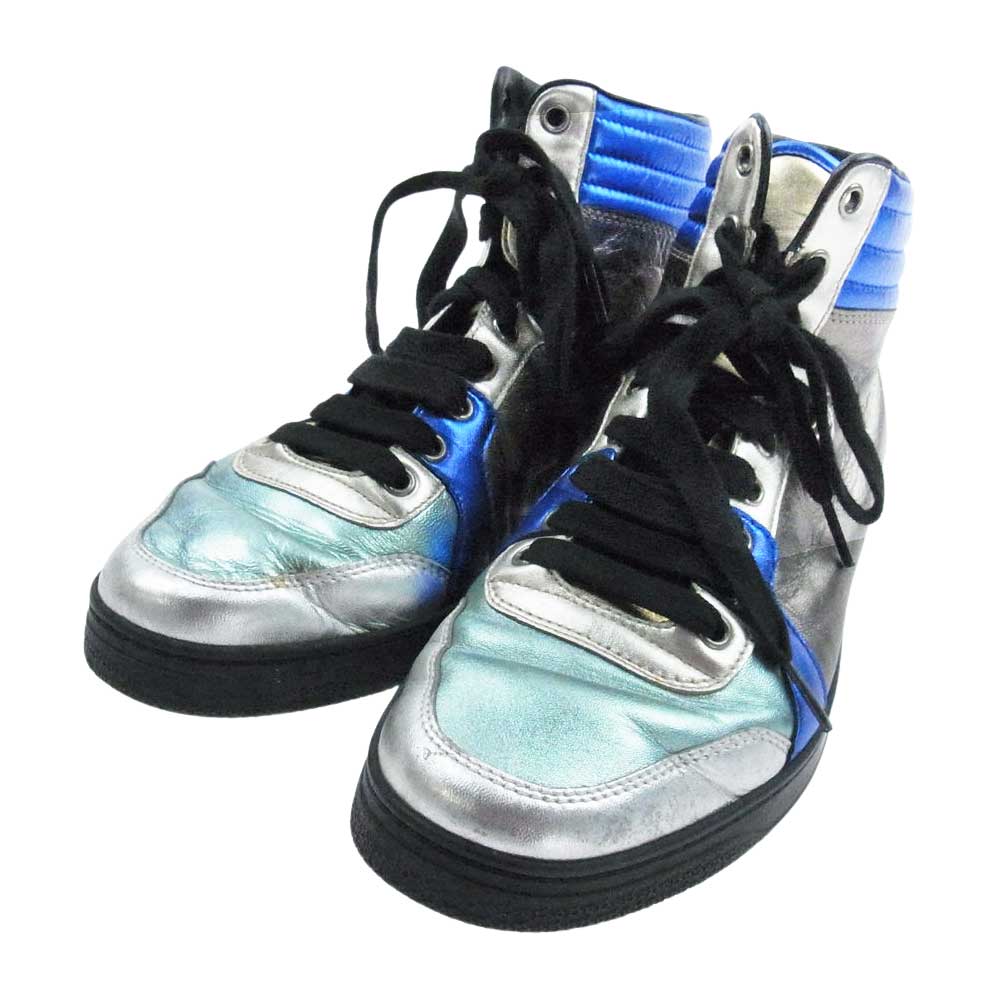 GUCCI グッチ 317081 メタリック ハイカット スニーカー 6.5【中古】
