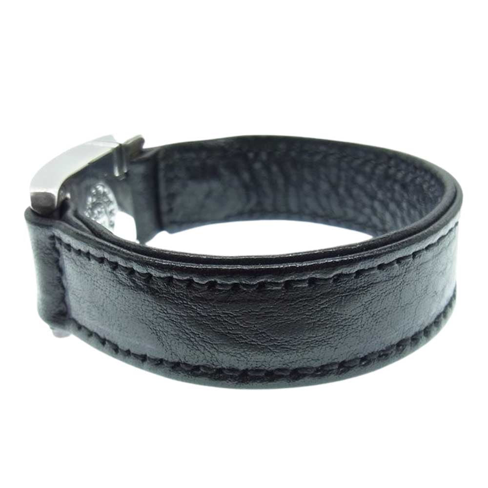 CHROME HEARTS クロムハーツ（原本有） HARNESS CLASP ハーネス クラスプ レザー ブレスレット ブラック系 シルバー系 7【中古】