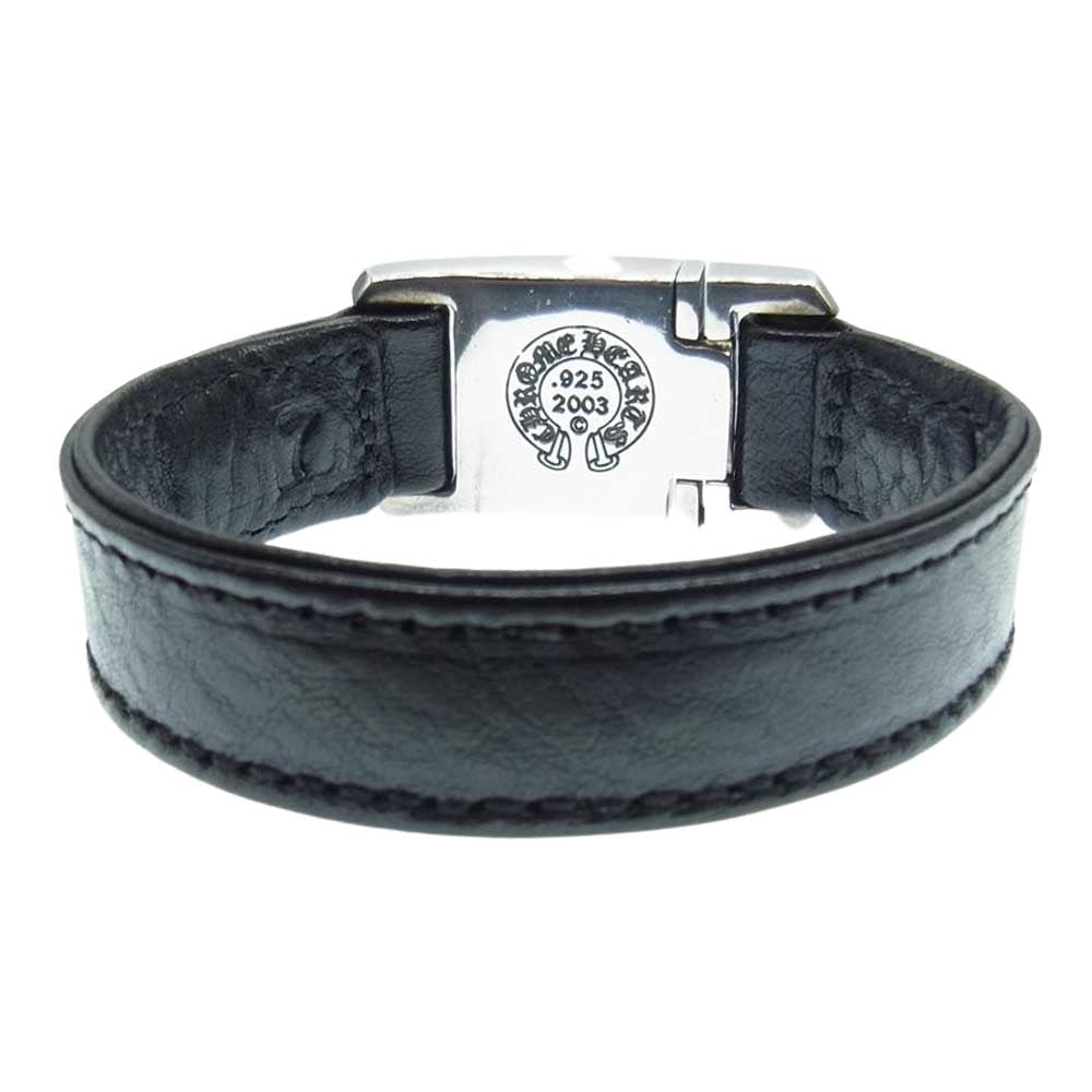 CHROME HEARTS クロムハーツ（原本有） HARNESS CLASP ハーネス クラスプ レザー ブレスレット ブラック系 シルバー系 7【中古】