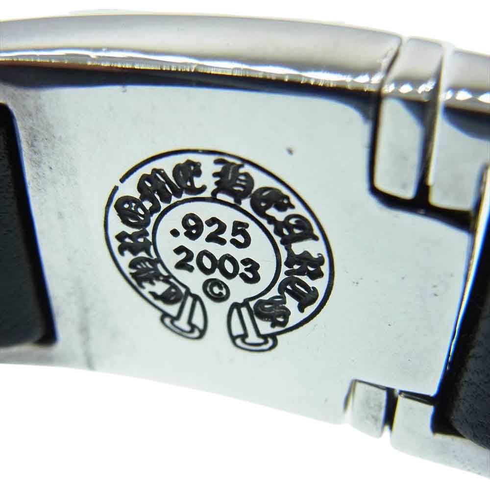 CHROME HEARTS クロムハーツ（原本有） HARNESS CLASP ハーネス クラスプ レザー ブレスレット ブラック系 シルバー系 7【中古】