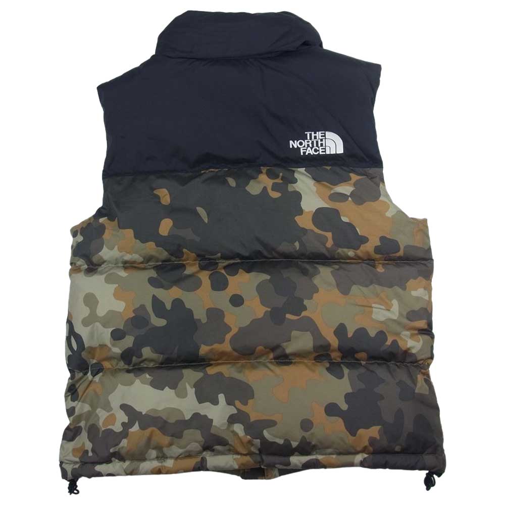THE NORTH FACE ノースフェイス T93MIY 1996 Seasonal Nuptse 700 FILL POWER ヌプシ ダウン ベスト 迷彩 カモフラ カーキ系 S【中古】