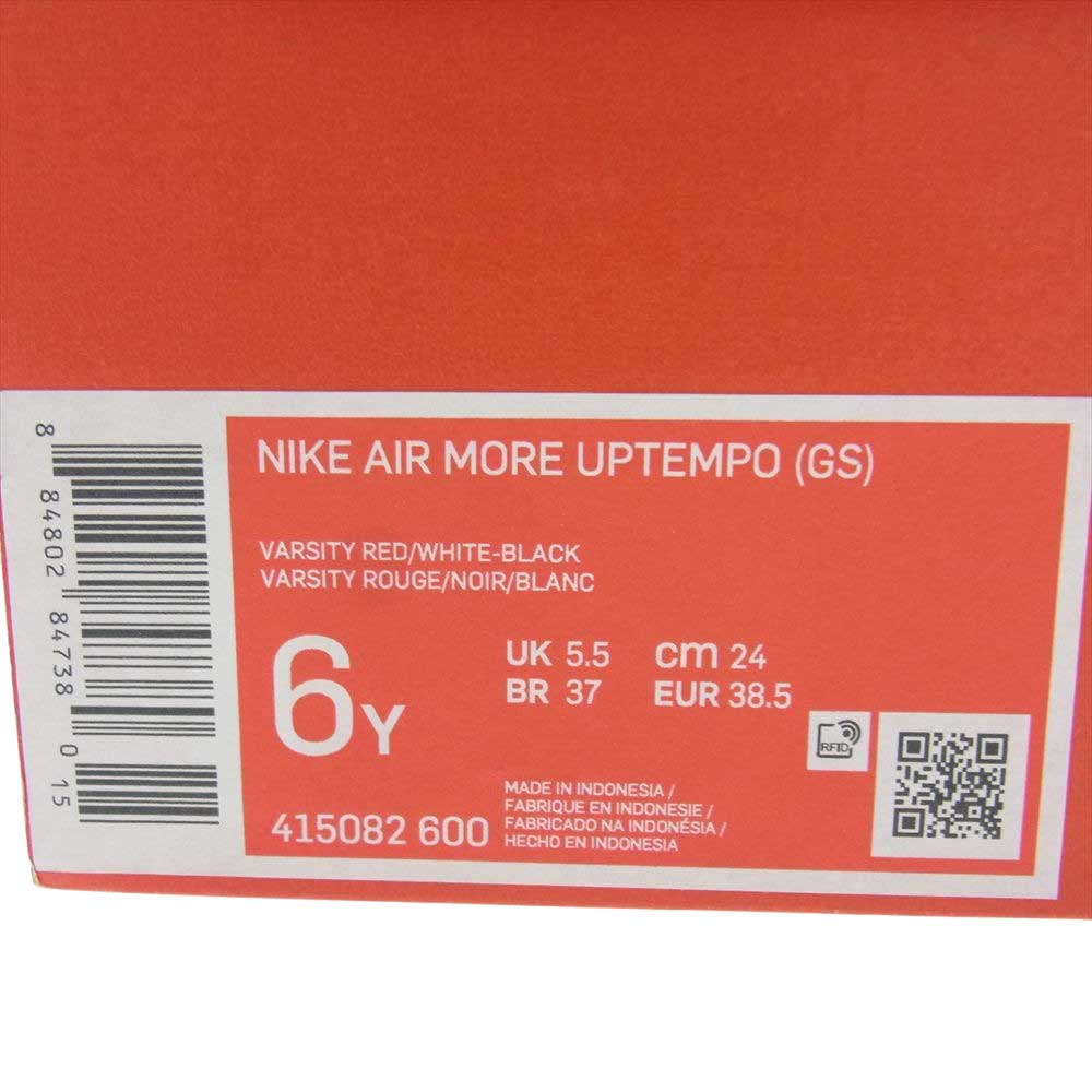 NIKE ナイキ 415082-600  AIR MORE UPTEMPO エア モア アップテンポ スニーカー レッド系 ブラック系 ホワイト系 24cm【新古品】【未使用】【中古】