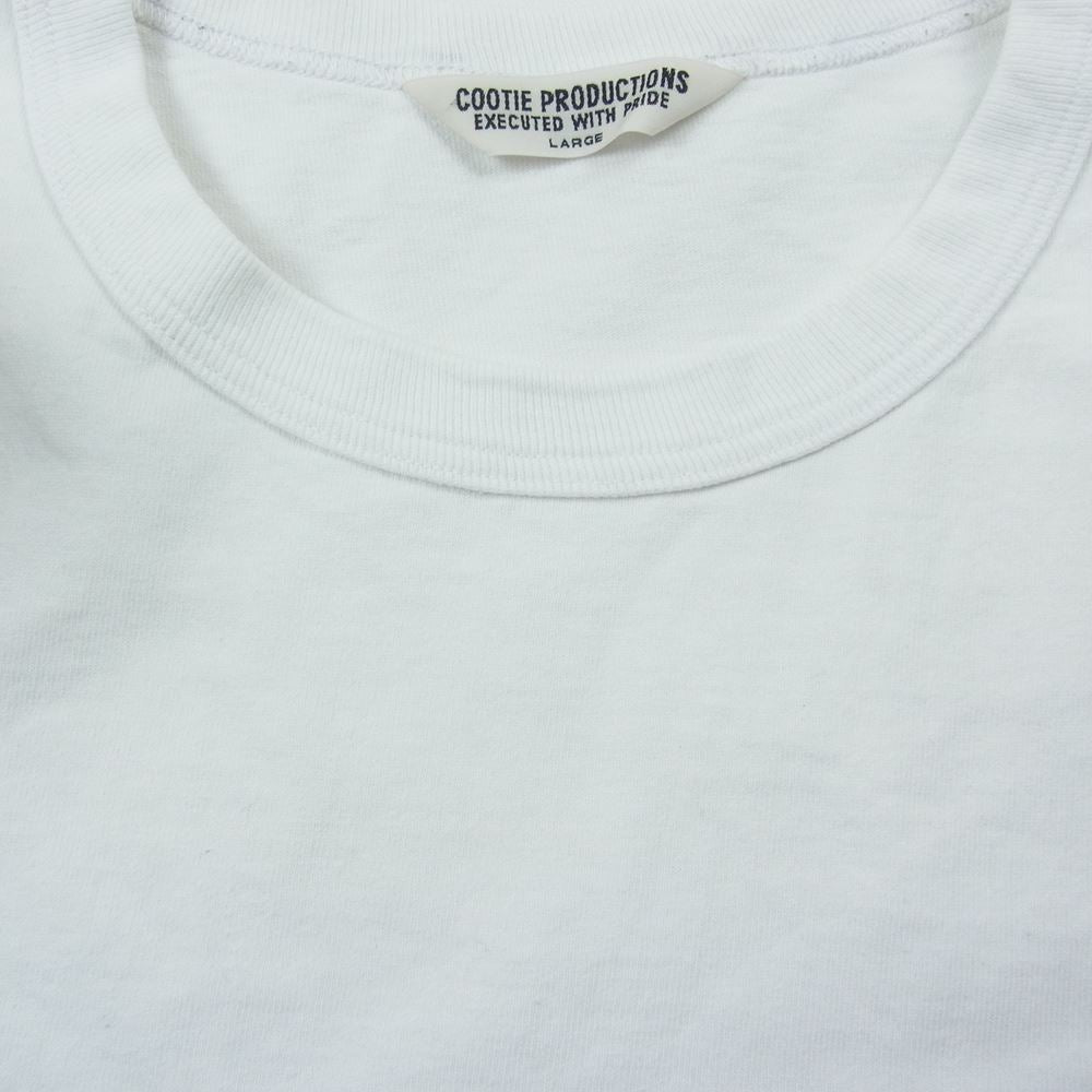 COOTIE クーティー 無地 ポケット クルーネック 半袖 Tシャツ TEE ホワイト系 L【中古】