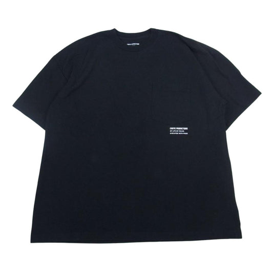 COOTIE クーティー ロゴ ポケット クルーネック 半袖 Tシャツ TEE ブラック系 S【中古】
