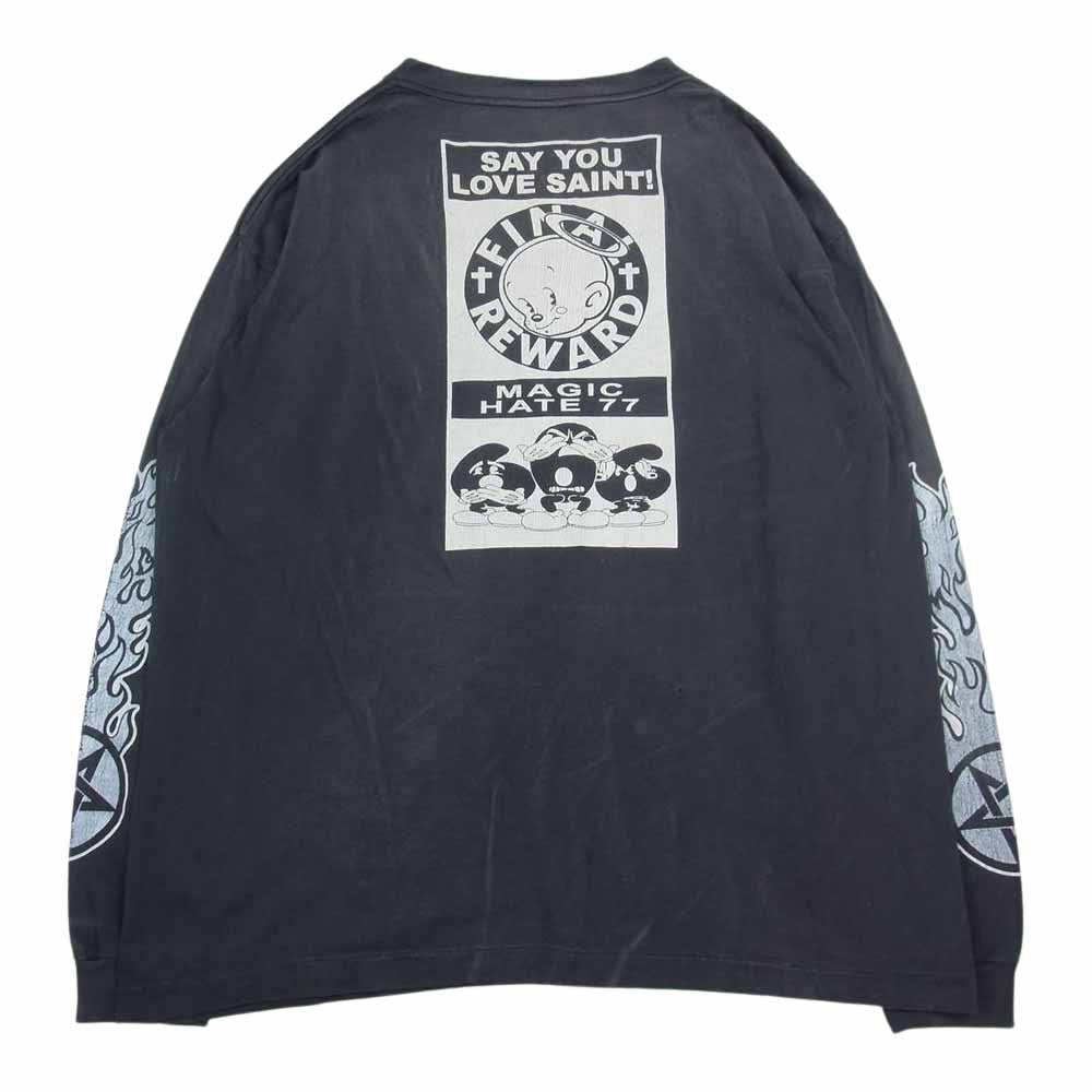 セントマイケル 23SS SM-S23-0000-026 Fire Baby L/S Tee ファイア ベイビー プリント 長袖 Tシャツ グレー系 XXL【中古】