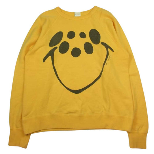 セントマイケル 21SS SM-S21-0000-023 Smile Raglan Sweat Shirt スマイル ラグラン スウェット シャツ クルーネック トレーナー イエロー系 L【中古】